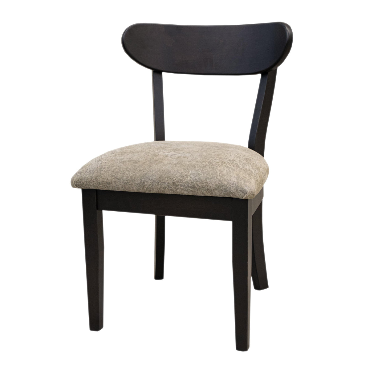 Windsor Black Maple Wood Mid Century Side Dining Chair with Fabric Seat | EB&22-61