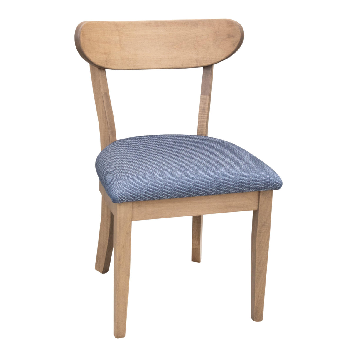 Windsor Maple Wood Mid Century Side Dining Chair with Fabric Seat | WB