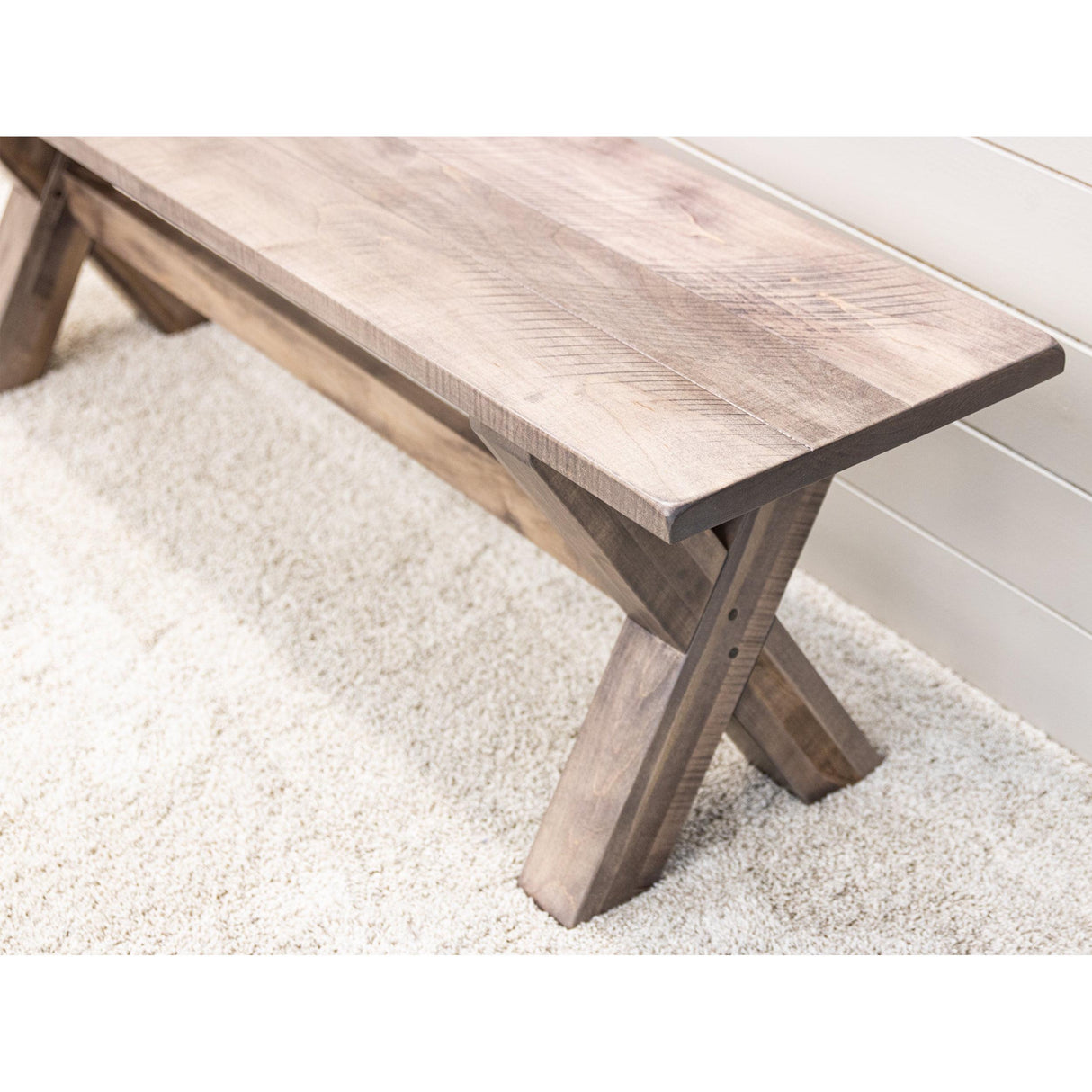 Wooden X Maple Wood Trestle Dining Bench | DU