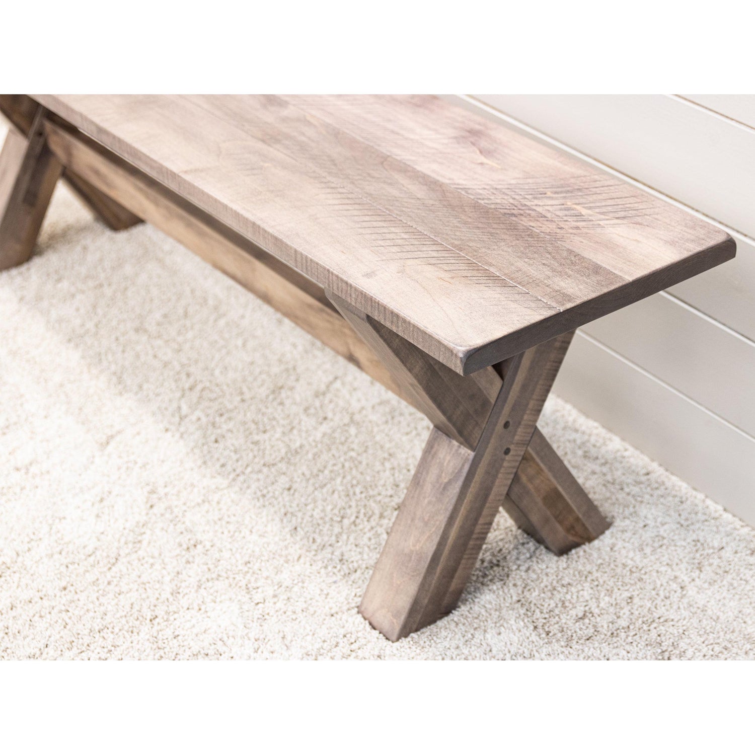 Wooden X Maple Wood Trestle Dining Bench | DU