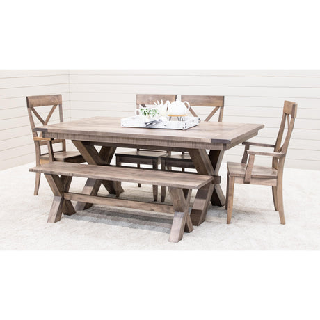 Wooden X Maple Wood Trestle Dining Bench | DU