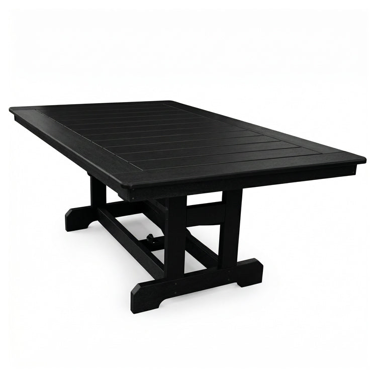 Deluxe Outdoor Amish Poly Rectangle Dining Table - Black