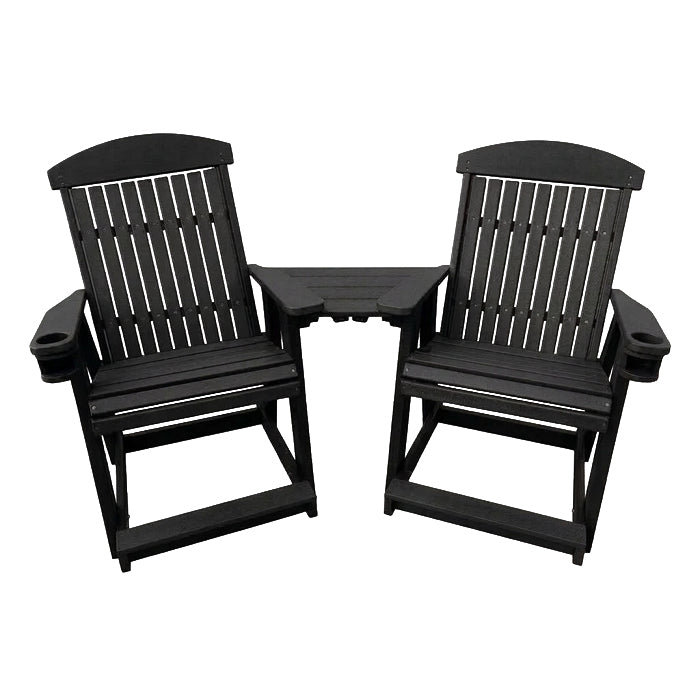 Gateway Balcony Outdoor Poly Amish Chair Set - Black