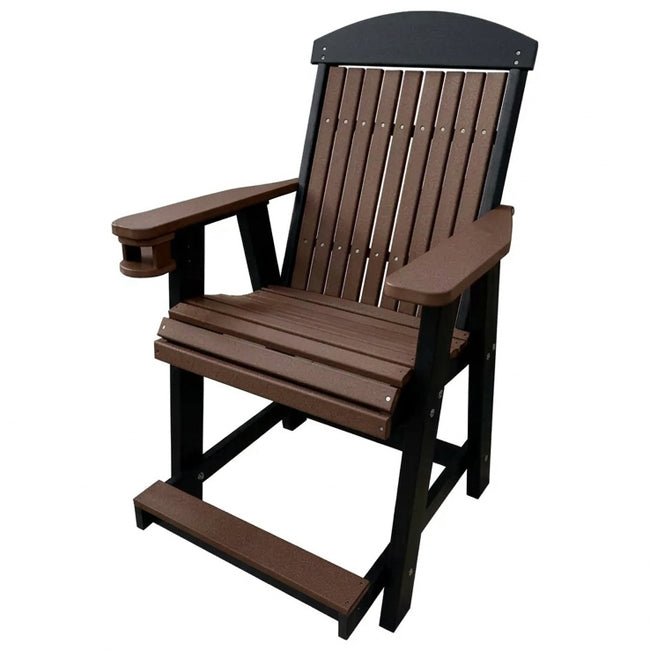 Gateway Balcony Outdoor Poly Amish Chair - Brazilian Walnut & Black