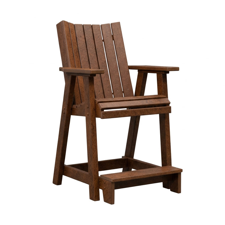 Modura Poly Amish Outdoor Bar Stool - Antique Mahogany