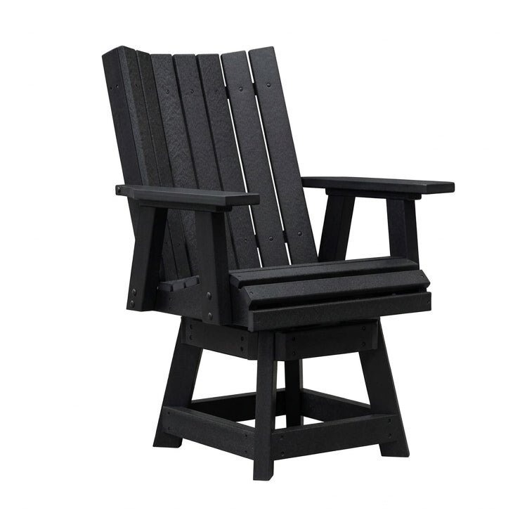 Modura Poly Amish Outdoor Swivel Dining Chair -Black