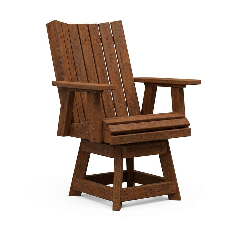 Modura Poly Amish Outdoor Swivel Dining Chair - Antique Mahogany