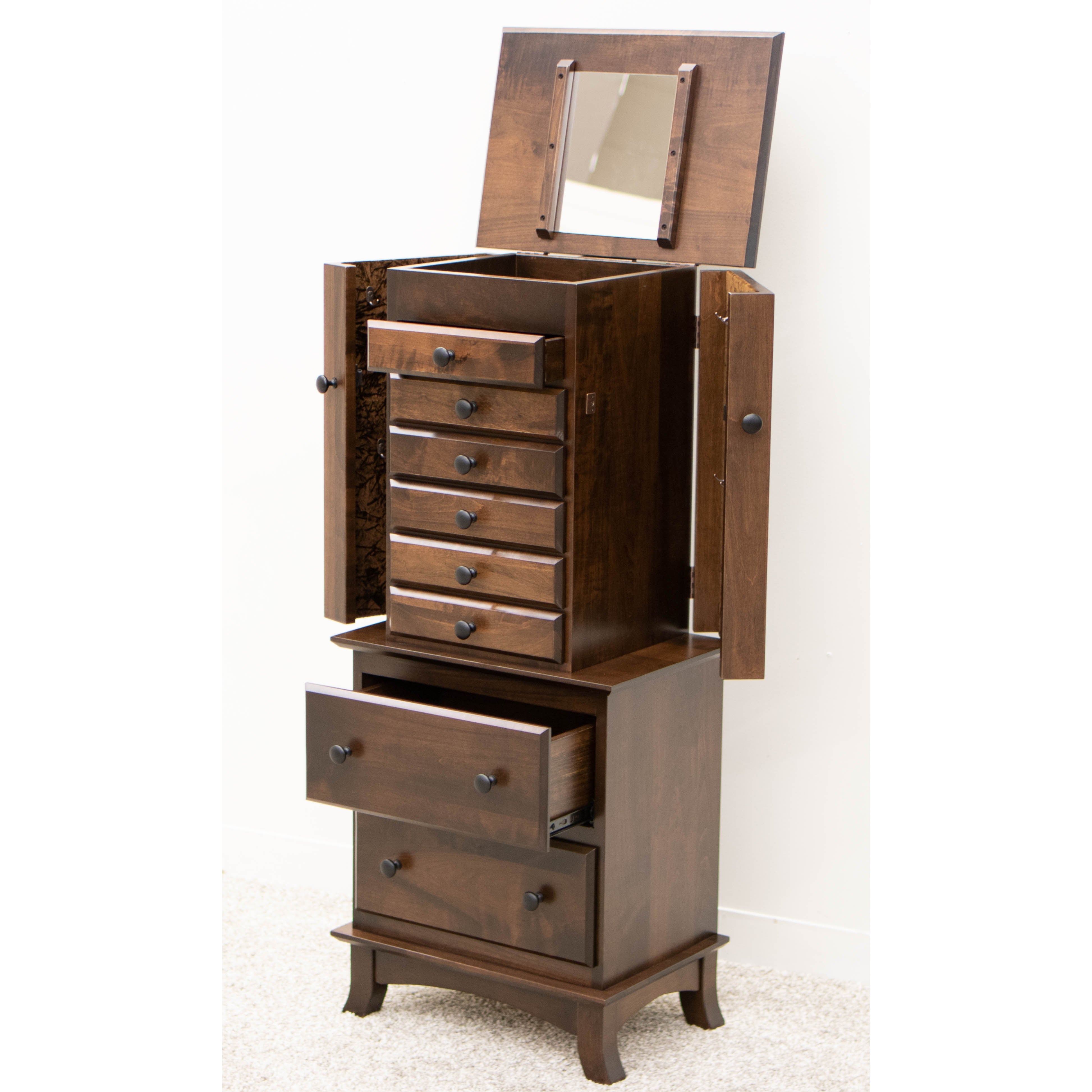 Upstate Amish Furniture Gallery Shaker Split Jewelry Armoire - Thumbnail 3