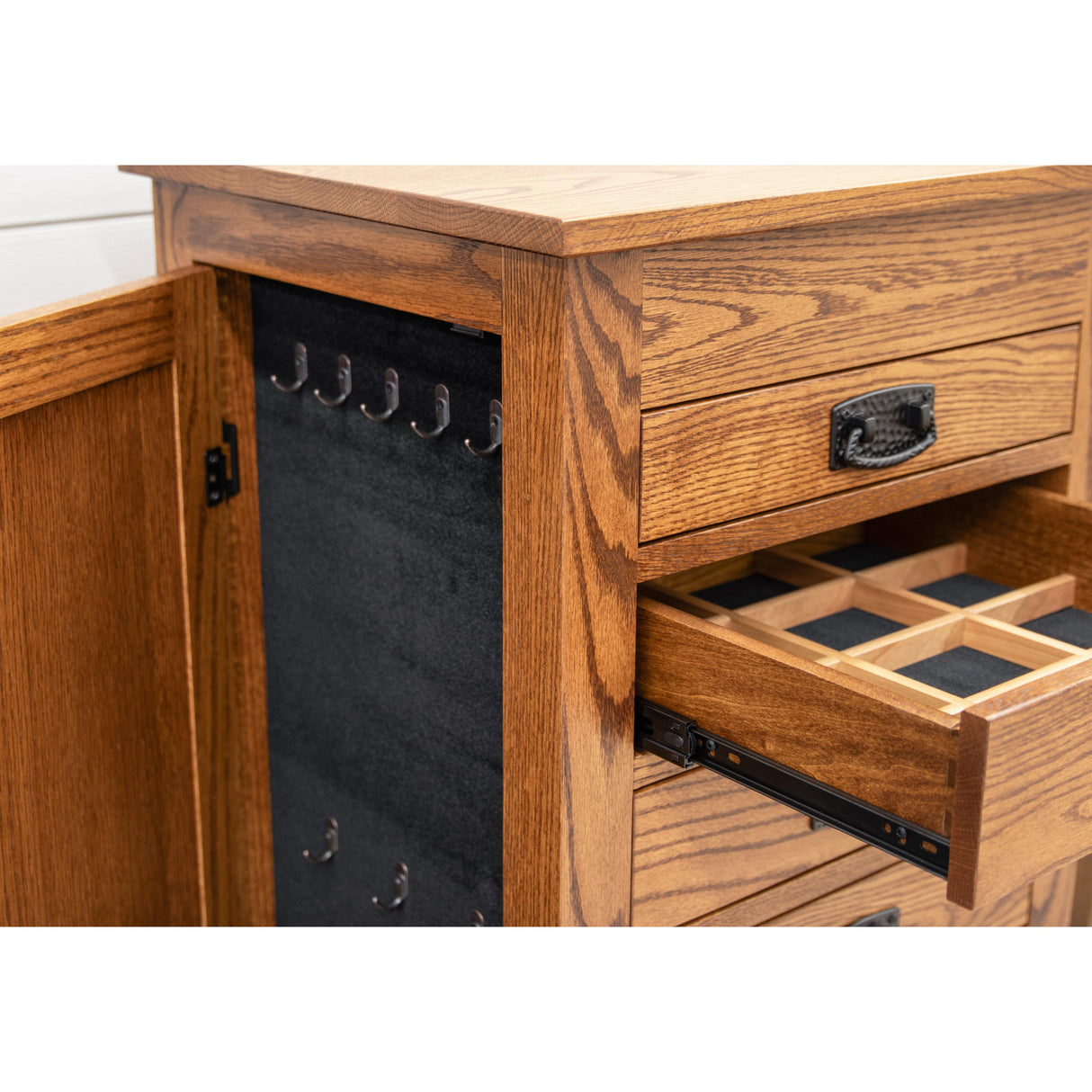 Mission Oak Wood Jewelry Armoire | MC
