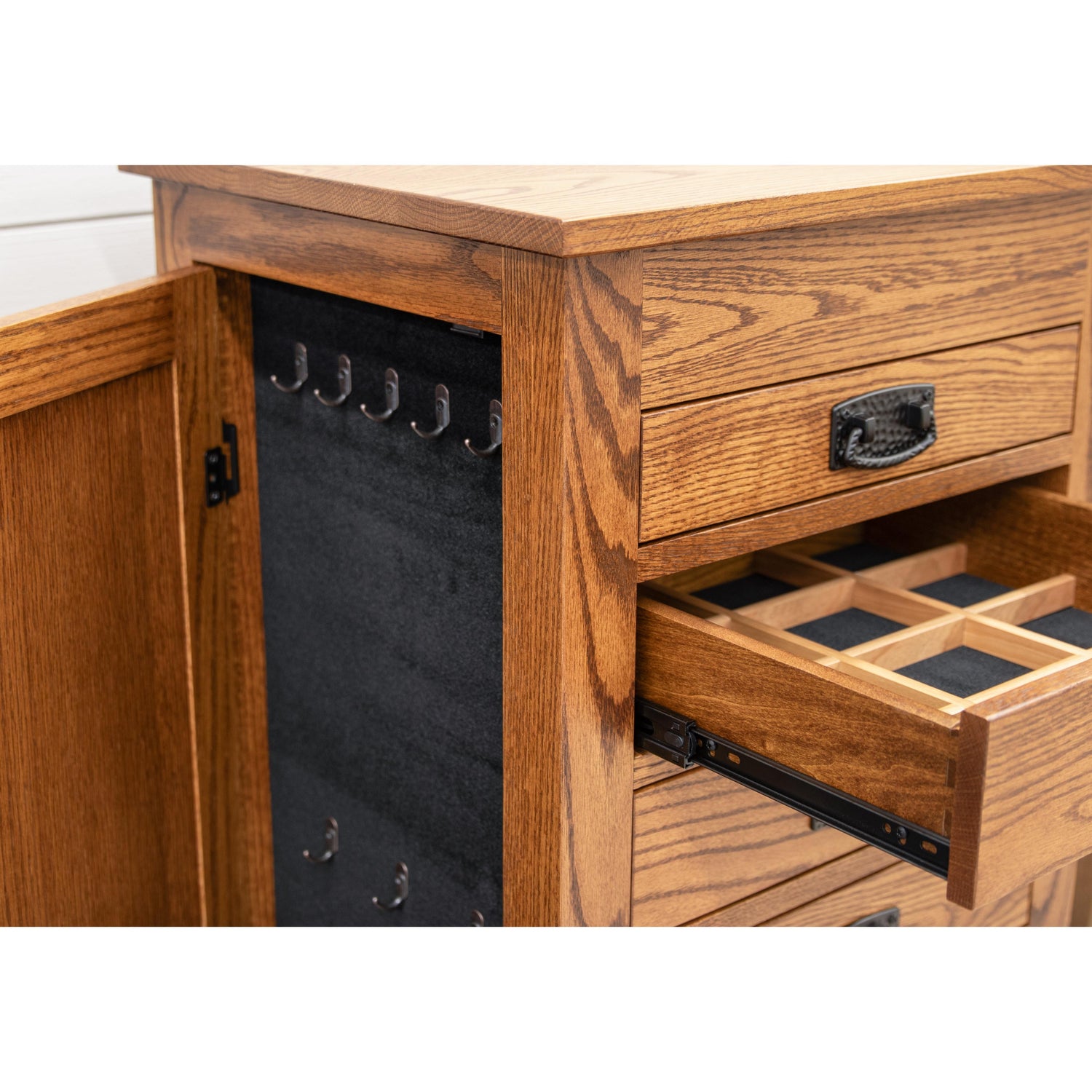 Mission Oak Wood Jewelry Armoire | MC