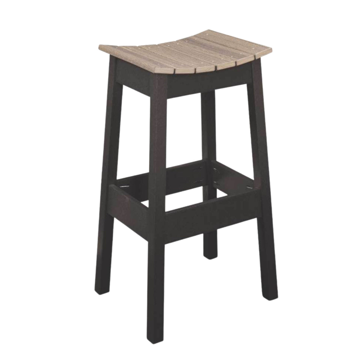 Outdoor Bar Stool Poly Amish Classic - Coastal Gray & Black