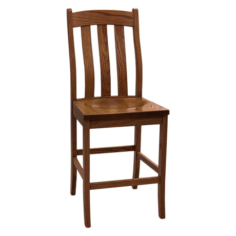 Fostoria Oak Wood 24" Stationary Bar Stool | ASB