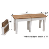 Shaker Expandable Bench, 3' to 6'