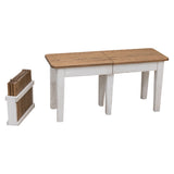 Lakeland White Oak Small Kitchen Table Set with Bench