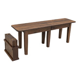 Shaker Leg Walnut Wood Expandable Dining Bench | CO