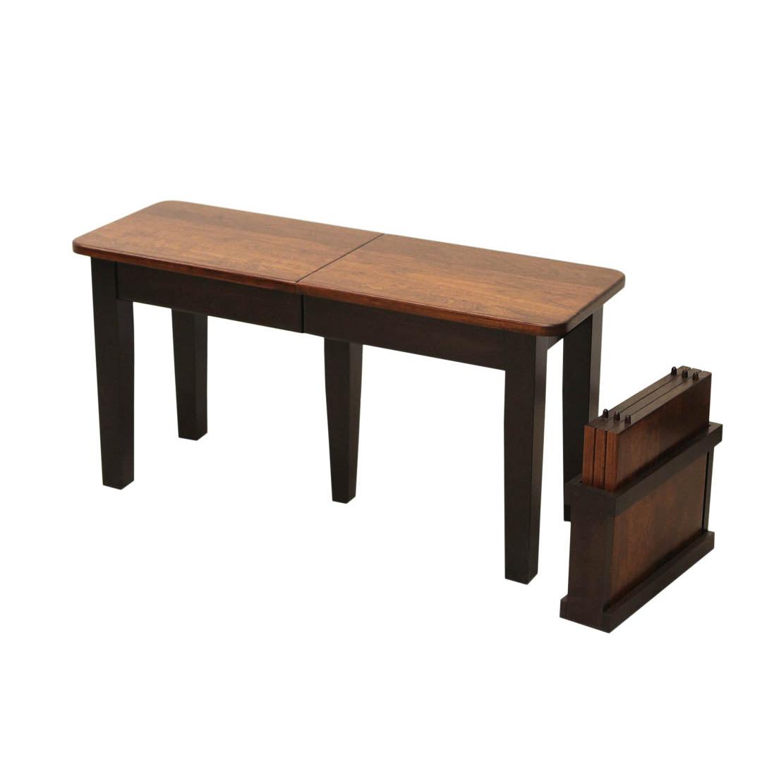 Shaker Leg Black & Wood Expandable Dining Bench | M-EB&CHY-MC