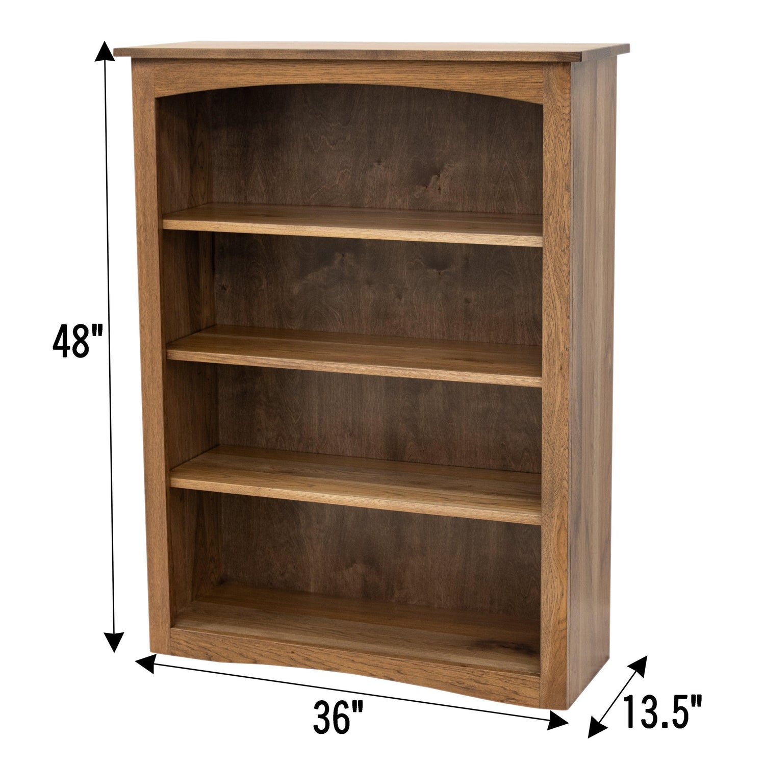 Shaker Solid Hickory Wood 48" Bookcase | CO