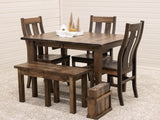 Straight Leg Maple Wood Expandable Dining Bench | CO