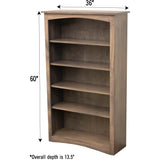 Shaker Solid Wood Bookcase, 60"