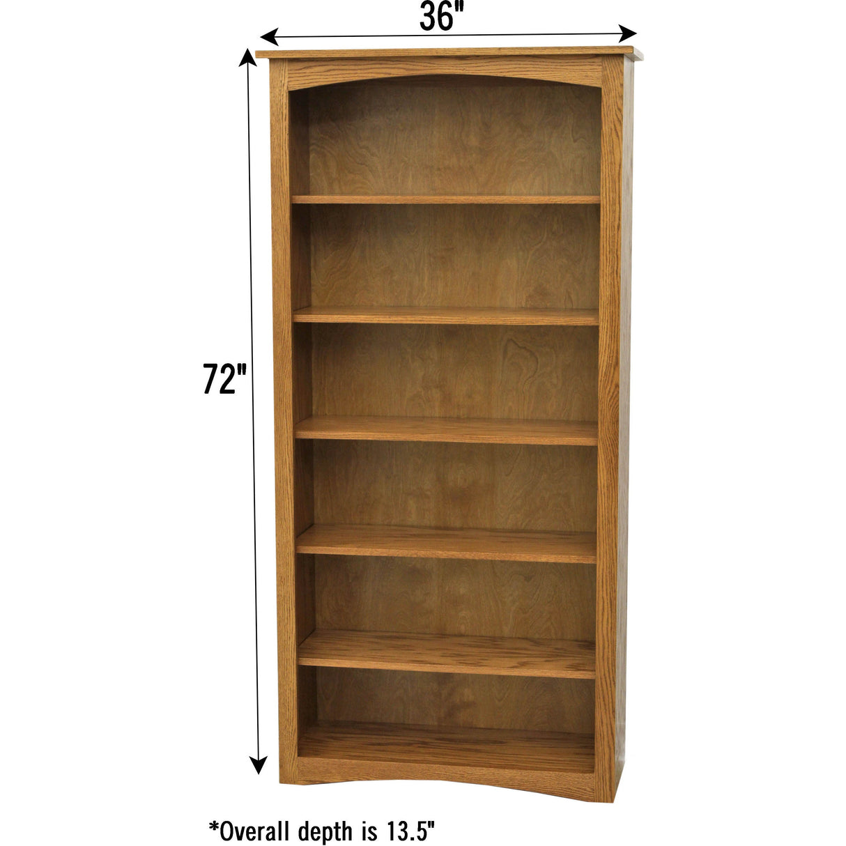 Shaker Solid Wood Bookcase, 72"