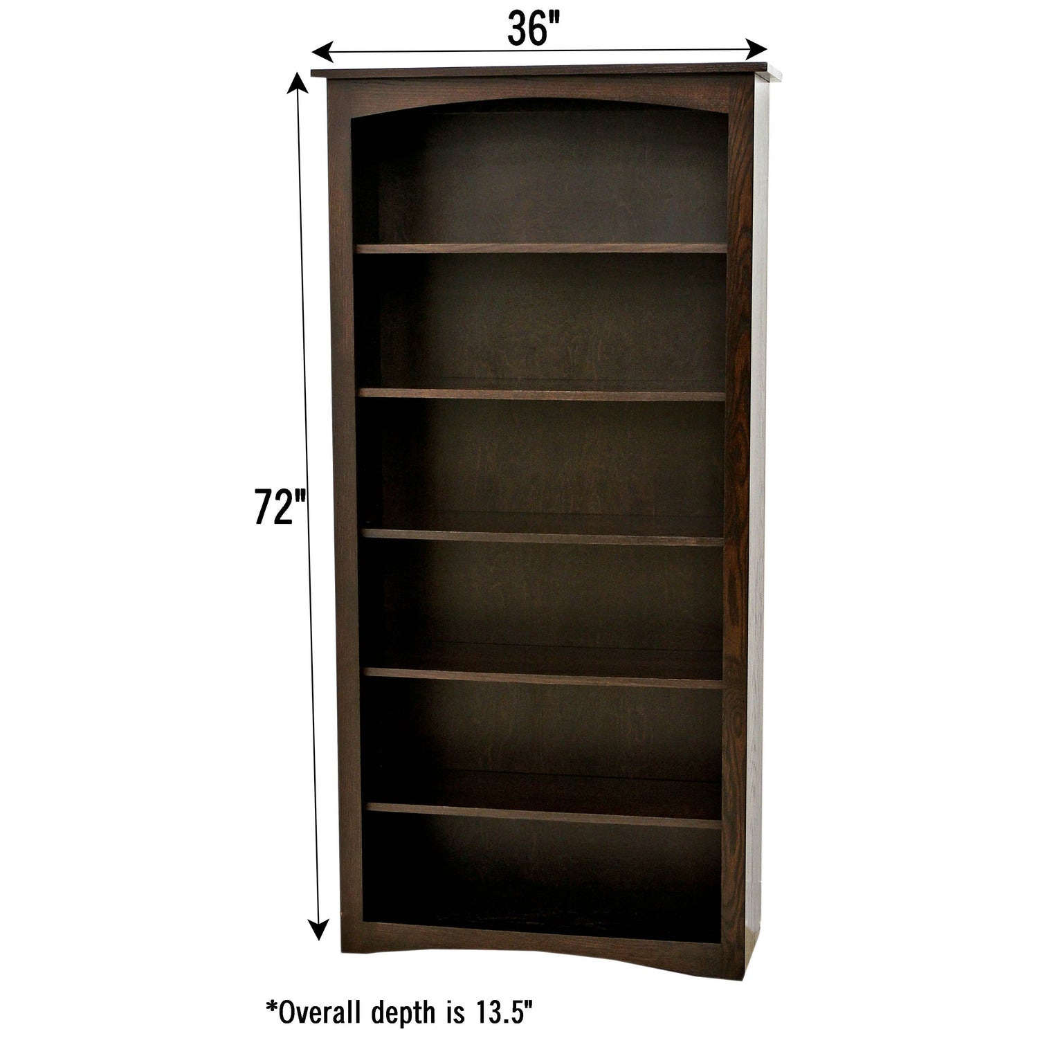 Shaker Solid Oak Wood 72" Bookcase | GY
