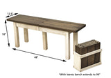 Straight Leg Expandable Bench, 4' to 8'
