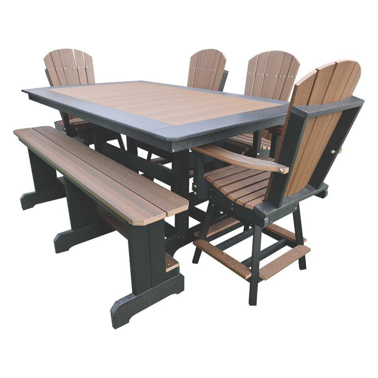 Deluxe Outdoor Amish Poly Rectangle Counter Height Table - S