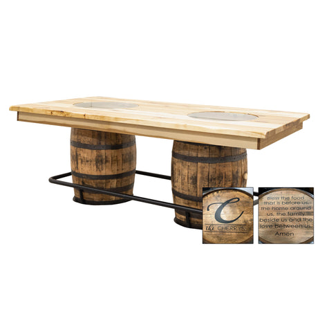Whiskey Personalized Double Barrel Pub Table