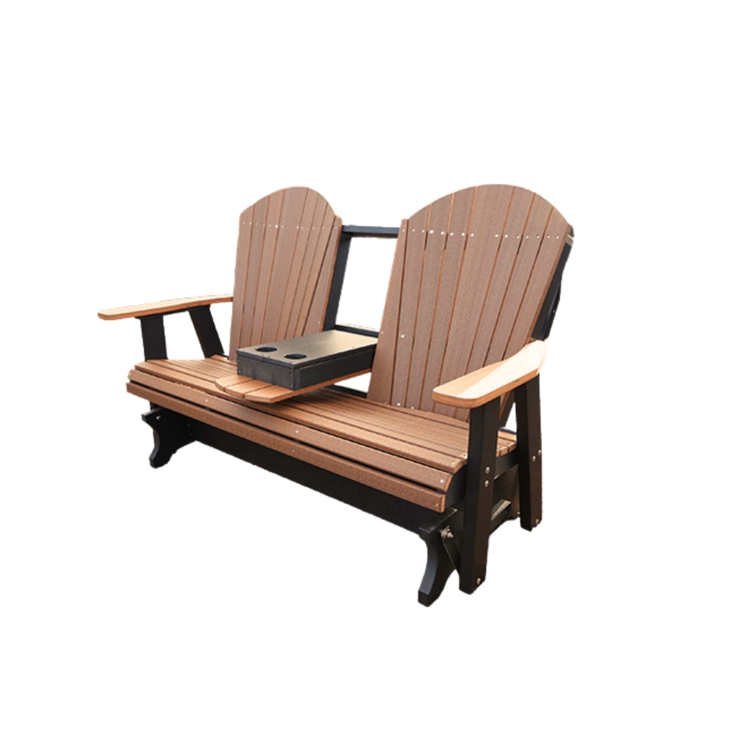 Adirondack Outdoor Amish Poly 5' Glider | Antique Mahogany & Black