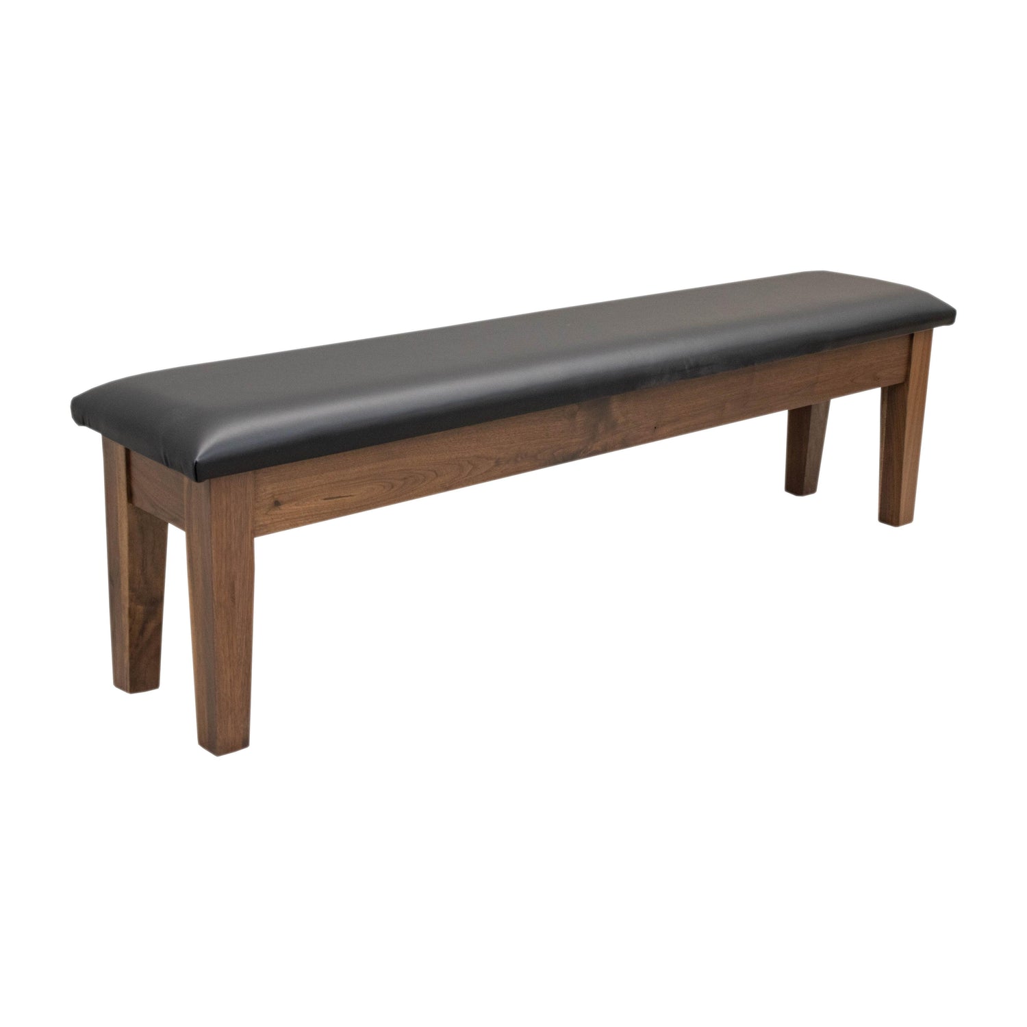 48" Walnut Wood Shaker Heavy Leg Bench | CO-BLK