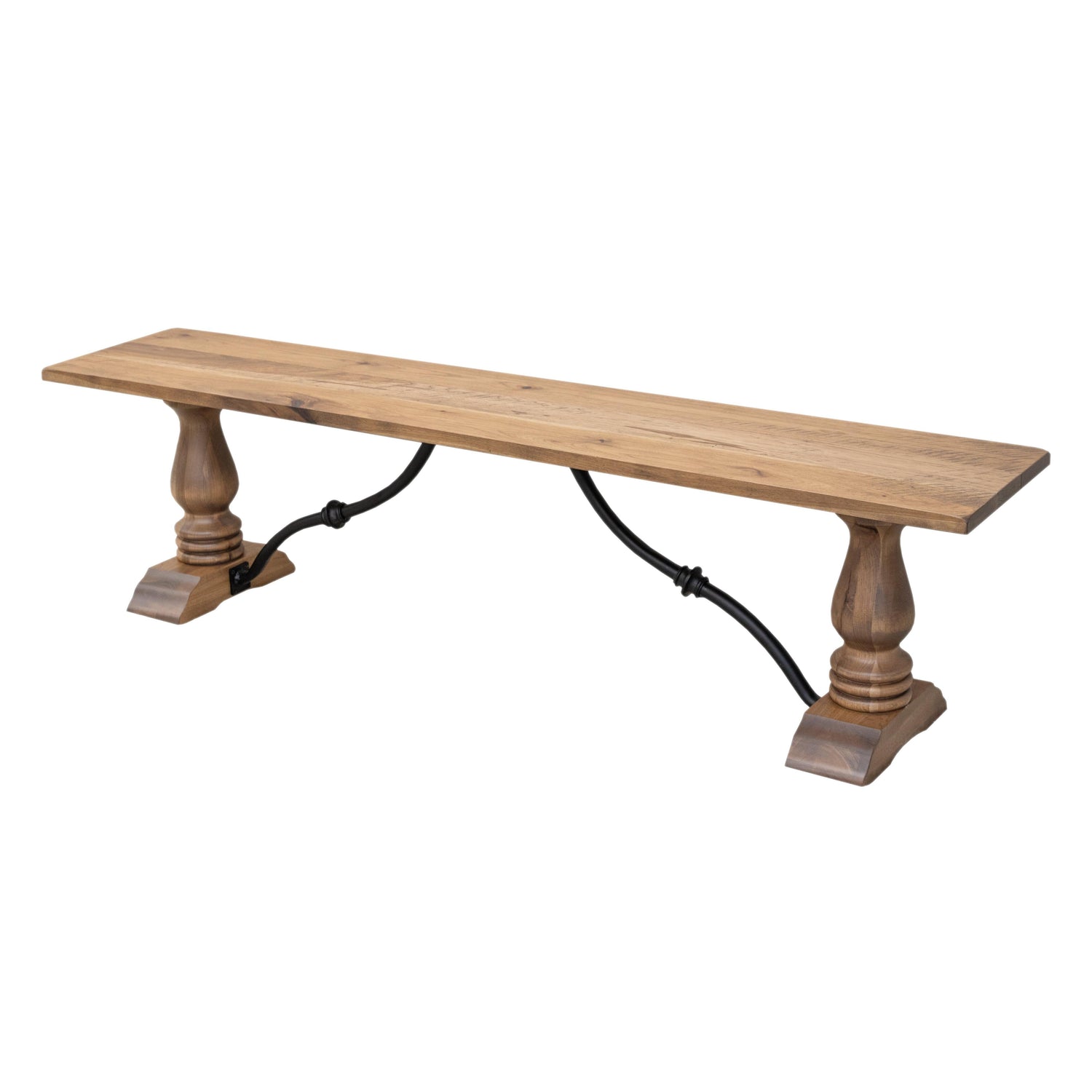 Alexandria Hickory Wood Dining Table Set for 6-8
