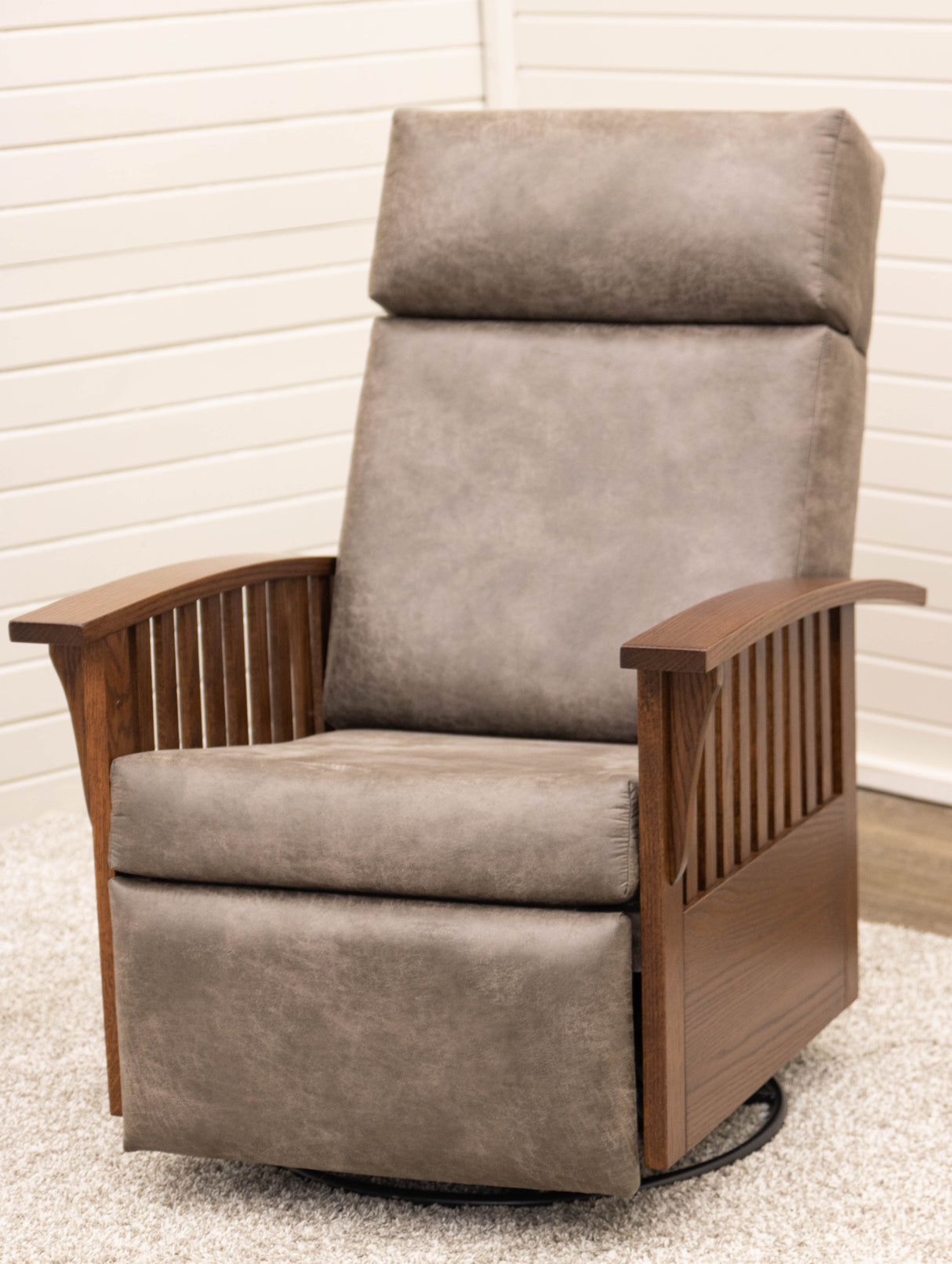 Mission Swivel Glider Recliner with Wood Arms | 1072-B