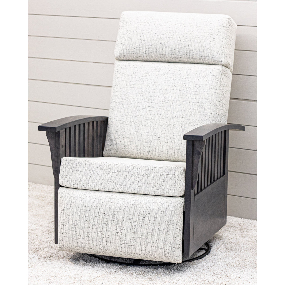 Mission Swivel Glider Recliner with Wood Arms