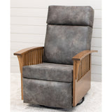 Mission Swivel Glider Recliner with Wood Arms