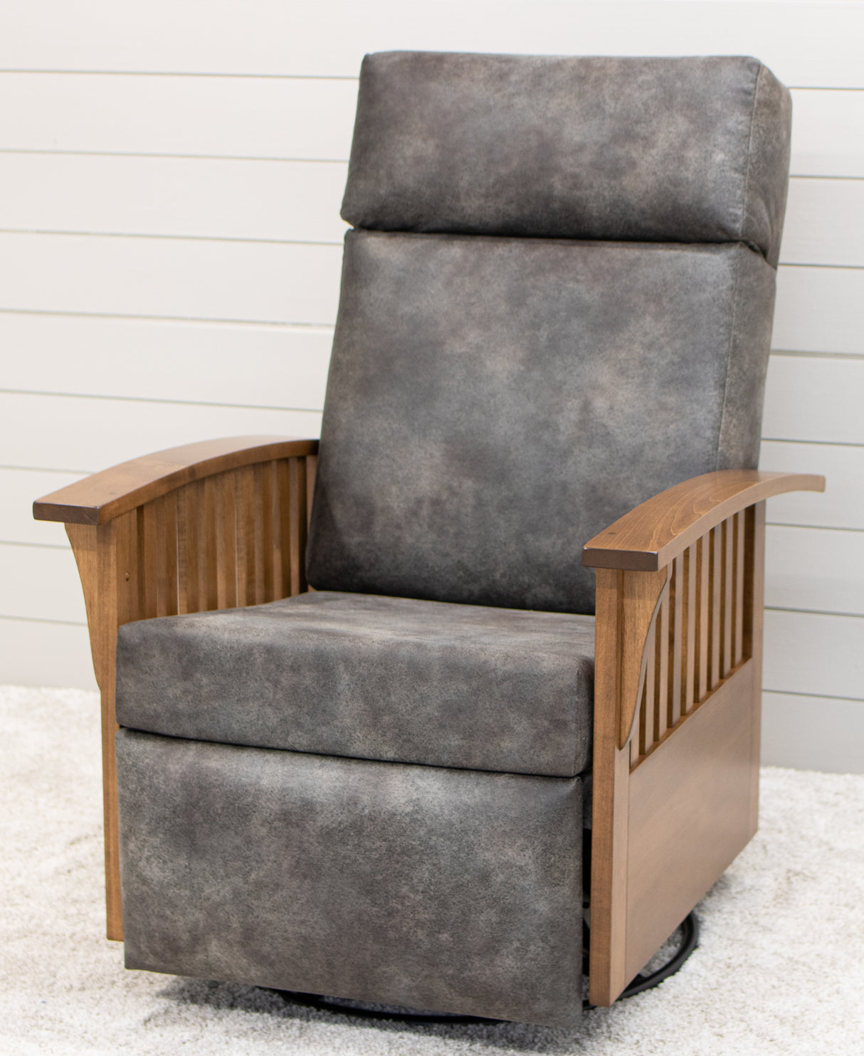 Mission Swivel Glider Recliner with Wood Arms | 22-67