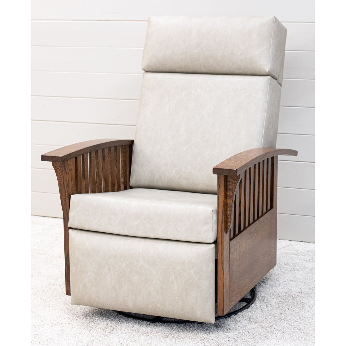 Mission Swivel Glider Recliner with Wood Arms