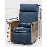 Mission Swivel Glider Recliner with Wood Arms