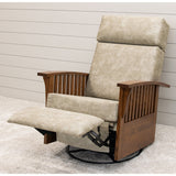 Mission Swivel Glider Recliner with Wood Arms