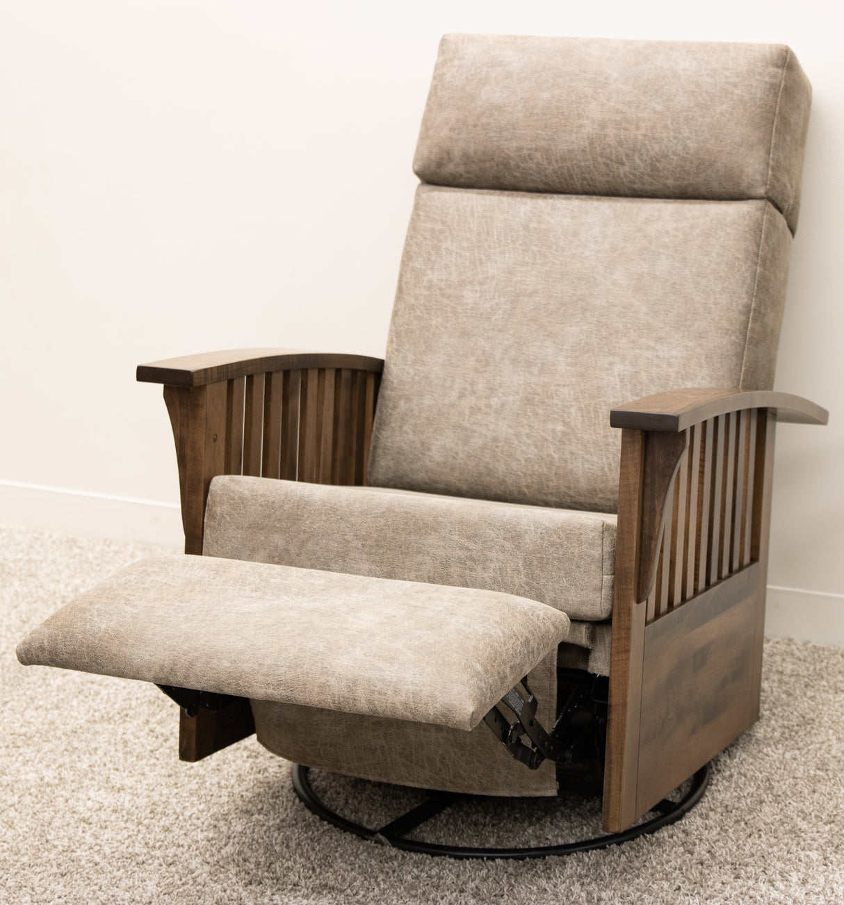 Mission Swivel Glider Recliner with Wood Arms | 22-61