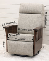 Mission Swivel Glider Recliner with Wood Arms