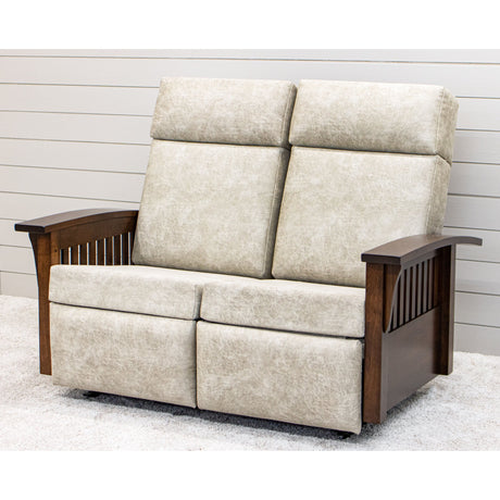 Mission Reclining Loveseat with Wood Arms