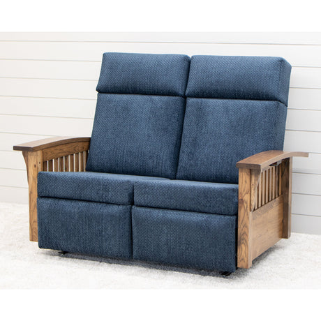 Mission Reclining Loveseat with Wood Arms