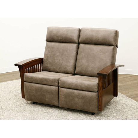 Mission Reclining Loveseat with Wood Arms