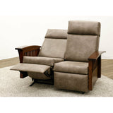 Mission Reclining Loveseat with Wood Arms