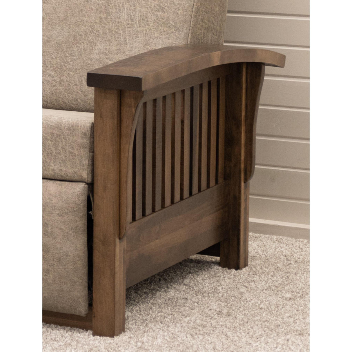 Mission Wallhugger Reclining Sofa with Wood Arms | 22-61