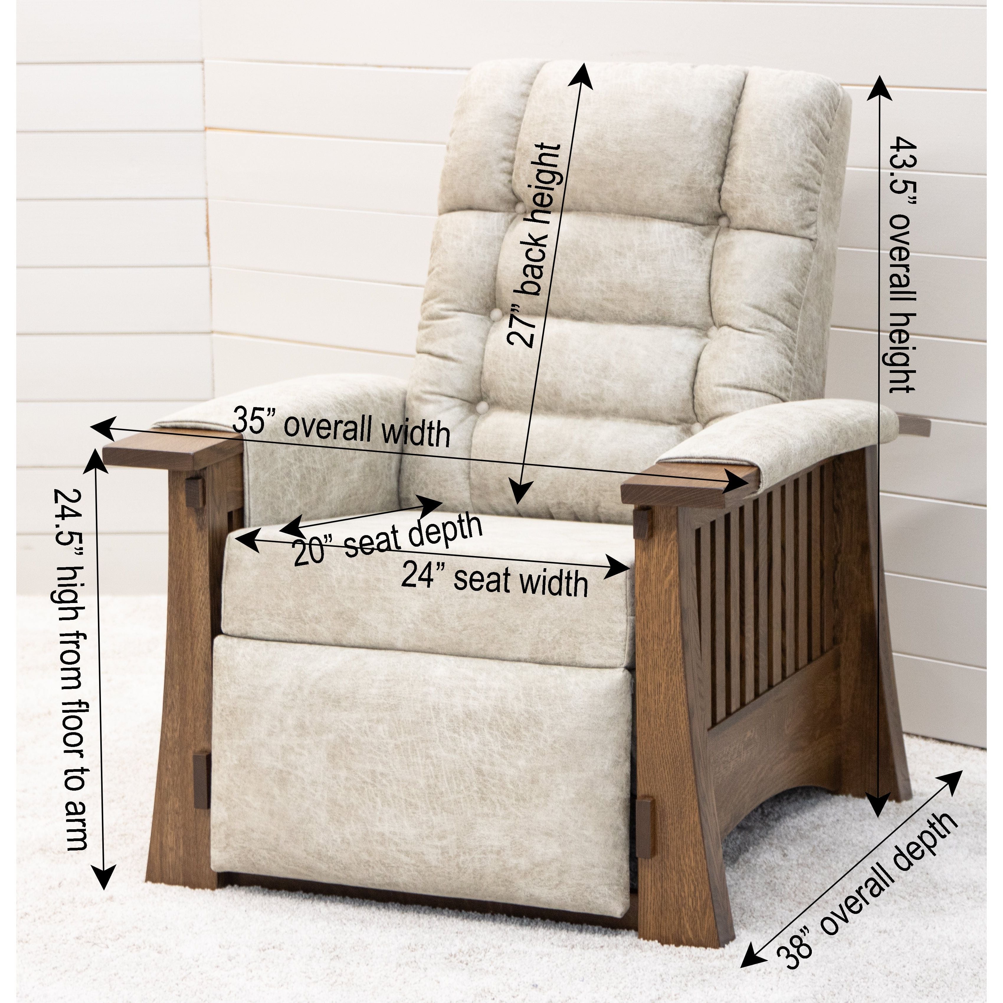 Mission style push back recliner hotsell