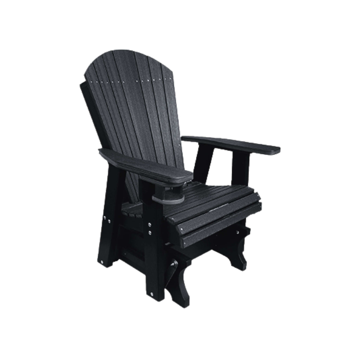 Adirondack Outdoor Amish Poly Glider Rocker - Black