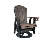 Adirondack Amish Outdoor Swivel Glider Rocker | Brazilian Walnut & Black