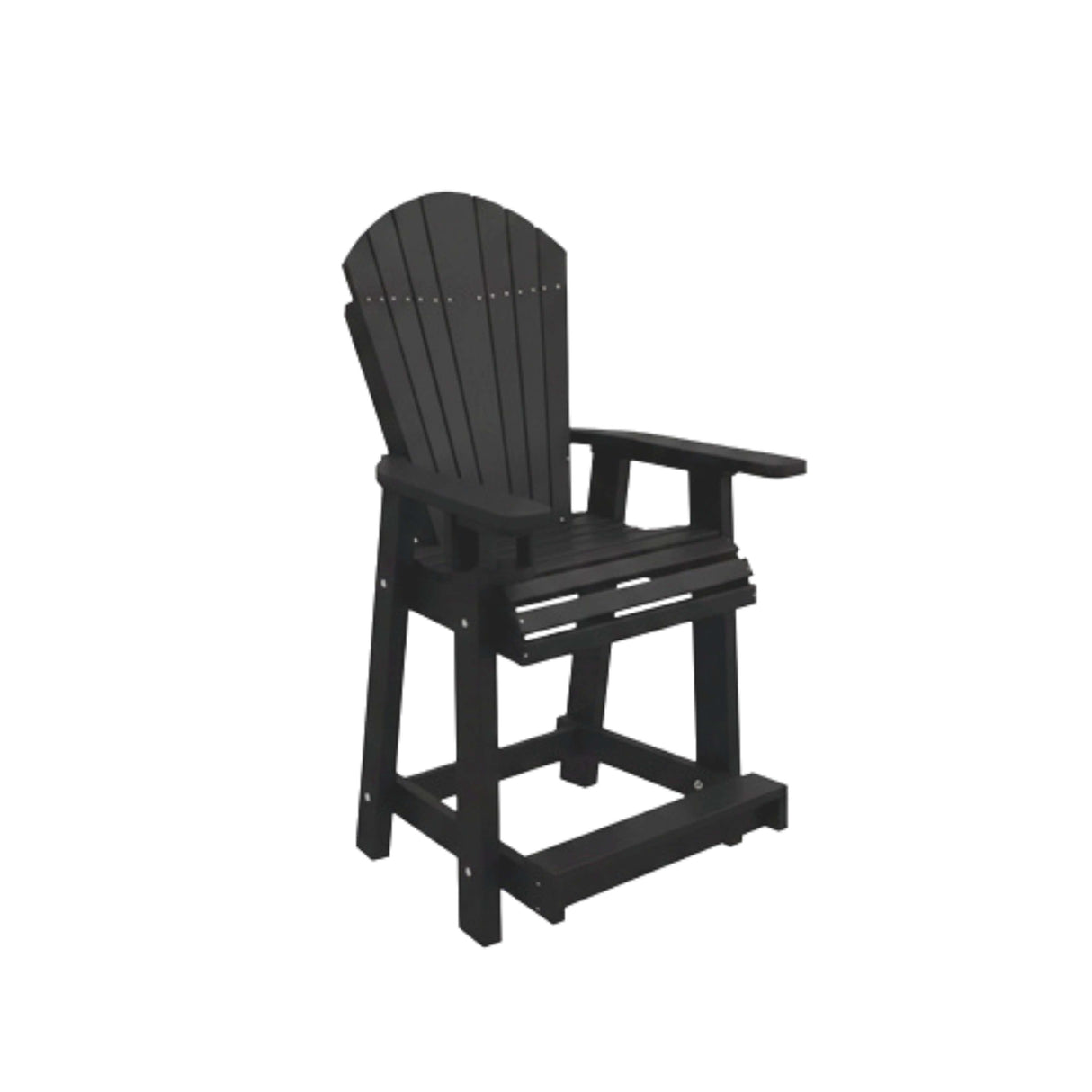 Adirondack Outdoor Poly Amish Balcony Chair - Black