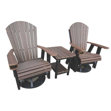 Adirondack Amish Outdoor Swivel Glider Rocker | Brazilian Walnut & Black